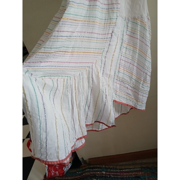 Anthropologie Akemi Kin Womens S Maxi Halter Rainbow Patchwork Stripe Dress Boho - Picture 2 of 9